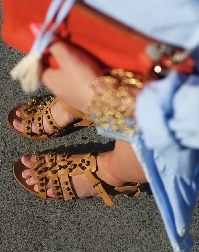 Lady Melbourne wearing studded sandals | www.ladymelbourne.com.au