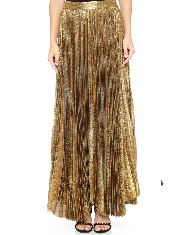 Alice + Olivia gold pleat skirt on eBay $495US