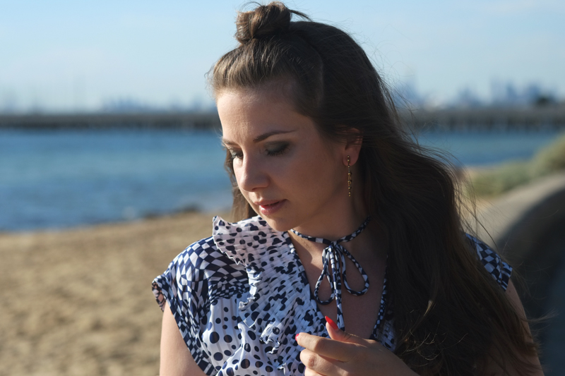 Lady Melbourne at the beach 