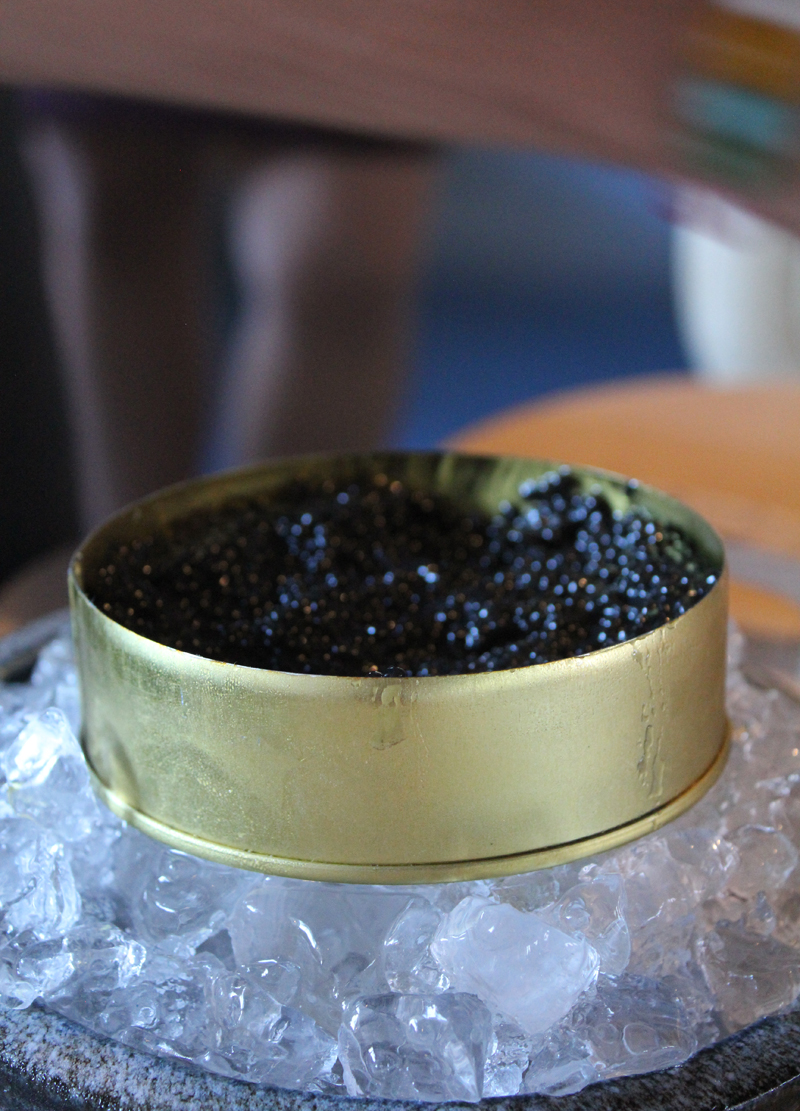 Caviar served on ice at The Press Club Restaurant, Melbourne