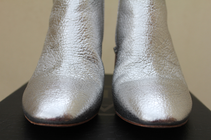 The Ash 'Heroin' silver leather booties