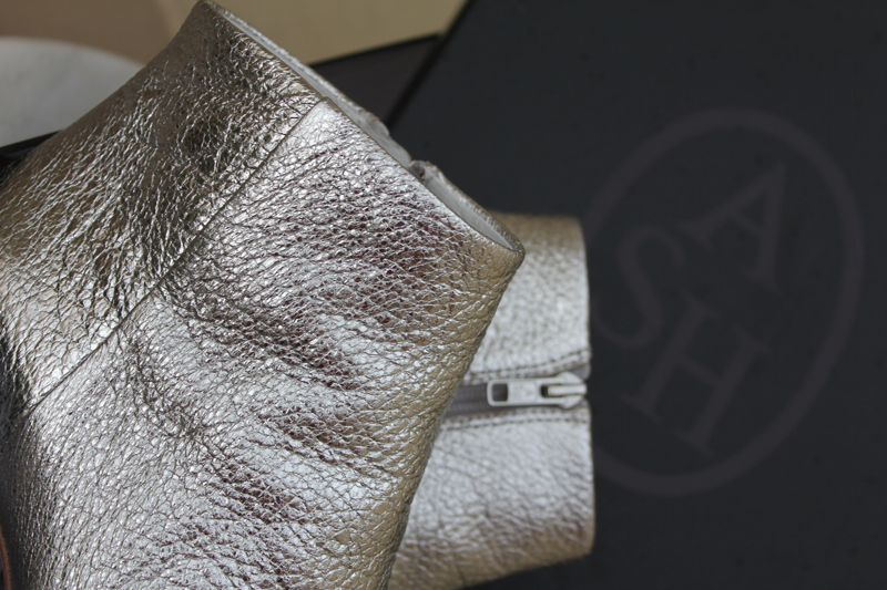 The Ash 'Heroin' silver leather booties