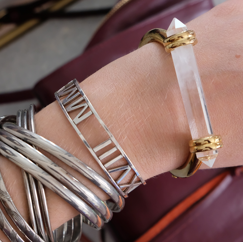 Stoned Crystals bracelet with clear crystal quartz