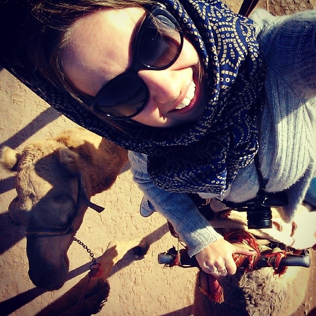 Riding camels at Wadi Rum, Jordan