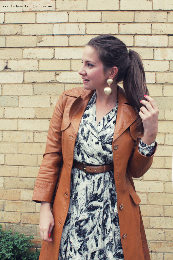 Lady Melbourne's 1970s tan leather coat