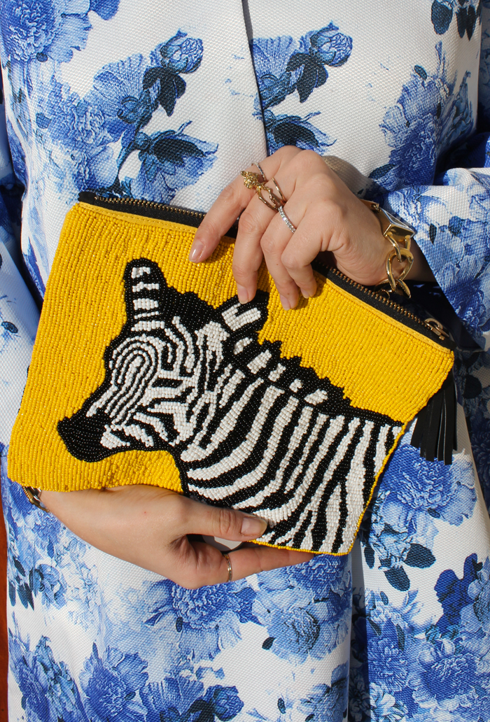Mozi 'Out Of Africa' beaded clutch