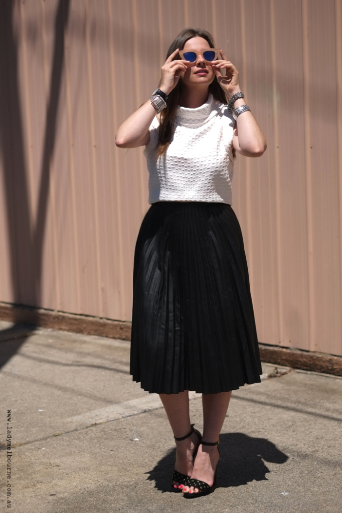 The Leather Pleat Skirt