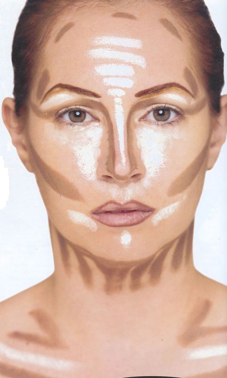 Contouring or the application of makeup to highlight the face