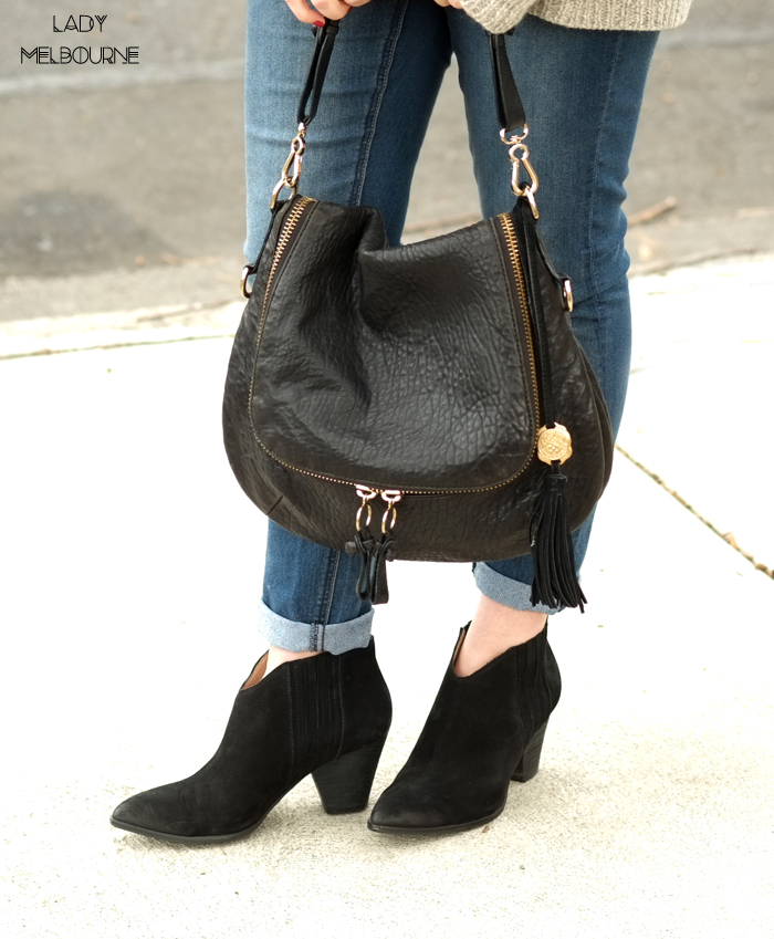 'Splendid' black ankle boots and Vince Camuto bag | www.ladymelbourne.com.au